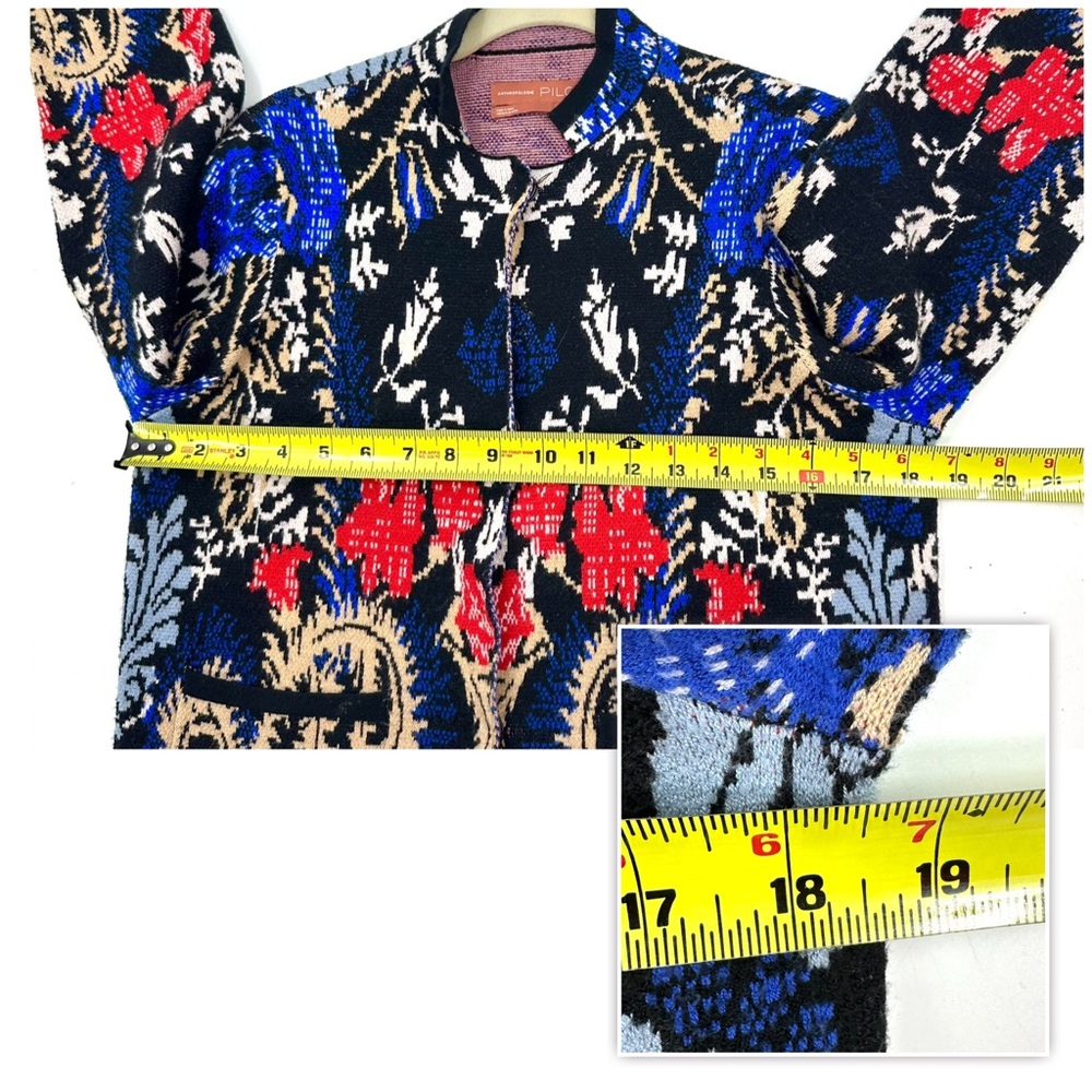 Anthropologie Pilcro Debra Sweater Jacket Cardigan Womens Small Cropped Boho - Picture 8 of 10